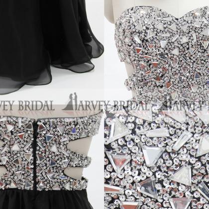 Harveybridal Black Chiffon Prom Dress Luxury..